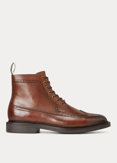 Men's Polo Ralph Lauren Asher Leather Wingtip Boots | 518620HSM